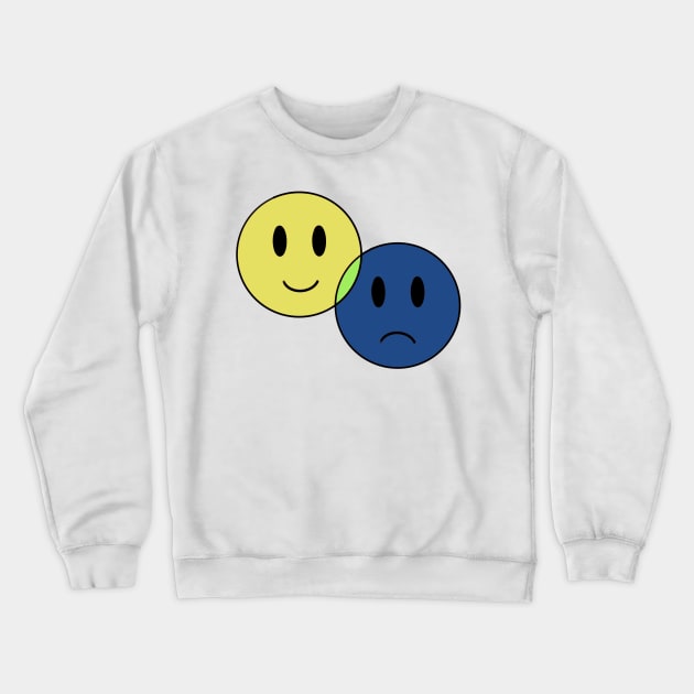 Yellow and Blue - Smile and Frown Crewneck Sweatshirt by bradenjay99